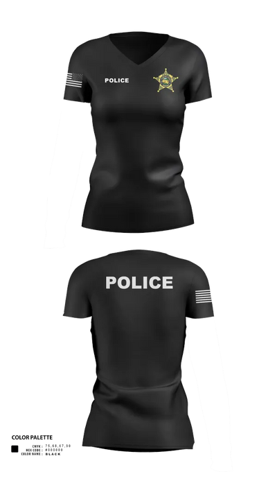 St. Joseph County Police Department 17172359 Women's Short Sleeve V-neck Shirt - 85