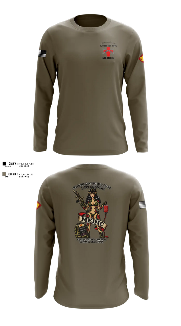 Long Sleeve Performance Shirt, 179 HHC Medics, National Guard, Teamtime, Team time, sublimation, custom sports apparel, team uniforms, spirit wear, spiritwear, sports uniforms, custom shirts, team store, custom team store, fundraiser sports, apparel fundraiser