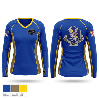 Womens Long Sleeve Vneck Shirt, 83d Chemical Battalion, Army, Teamtime, Team time, sublimation, custom sports apparel, team uniforms, spirit wear, spiritwear, sports uniforms, custom shirts, team store, custom team store, fundraiser sports, apparel fundraiser