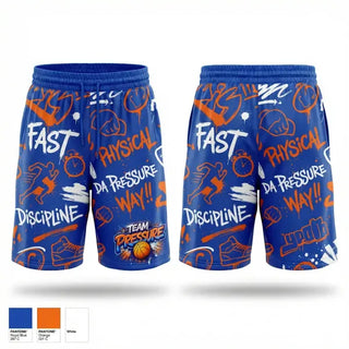 Mens Reversible Basketball Shorts, Team Pressure, Men's Basketball, Teamtime, Team time, sublimation, custom sports apparel, team uniforms, spirit wear, spiritwear, sports uniforms, custom shirts, team store, custom team store, fundraiser sports, apparel fundraiser