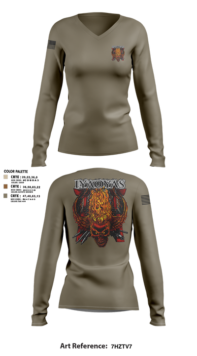 Aviation ordnance 24365725 Women's Long Sleeve V-neck Shirt - 3