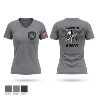 Womens Short Sleeve Vneck Shirt, Tampa SWAT, Police, Teamtime, Team time, sublimation, custom sports apparel, team uniforms, spirit wear, spiritwear, sports uniforms, custom shirts, team store, custom team store, fundraiser sports, apparel fundraiser