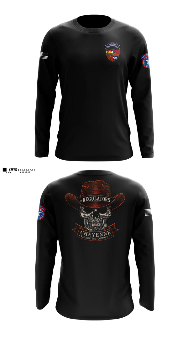 Long Sleeve Performance Shirt, Cheyenne US Army Recruiting Company, Army, Teamtime, Team time, sublimation, custom sports apparel, team uniforms, spirit wear, spiritwear, sports uniforms, custom shirts, team store, custom team store, fundraiser sports, apparel fundraiser