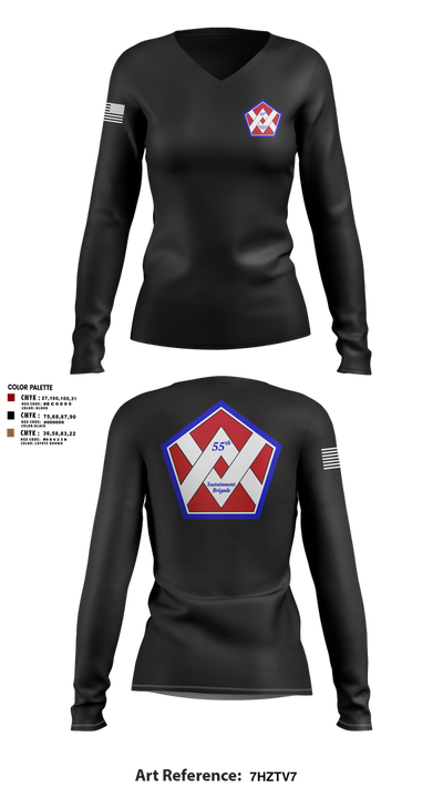 55th Sustainment Brigade 67361333 Women's Long Sleeve V-neck Shirt - 3