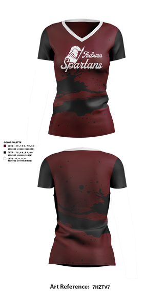 Womens Short Sleeve Vneck Shirt, Auburn Spartans, , Teamtime, Team time, sublimation, custom sports apparel, team uniforms, spirit wear, spiritwear, sports uniforms, custom shirts, team store, custom team store, fundraiser sports, apparel fundraiser