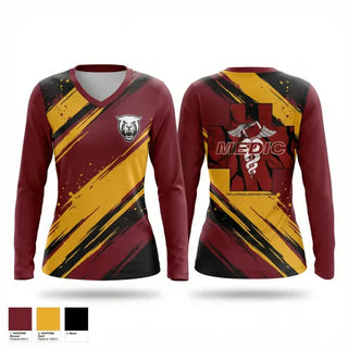 Womens Long Sleeve Vneck Shirt, Florin Panthers, , Teamtime, Team time, sublimation, custom sports apparel, team uniforms, spirit wear, spiritwear, sports uniforms, custom shirts, team store, custom team store, fundraiser sports, apparel fundraiser