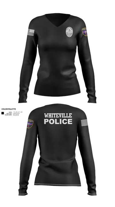 Whiteville Police Department 3573610 Women's Long Sleeve V-neck Shirt - 30
