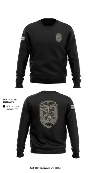 Crew Neck Sweatshirt, Goon Squad PRPD, Police, Teamtime, Team time, sublimation, custom sports apparel, team uniforms, spirit wear, spiritwear, sports uniforms, custom shirts, team store, custom team store, fundraiser sports, apparel fundraiser