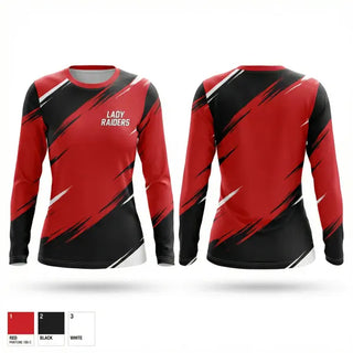 Long Sleeve Performance Shirt, Lady raiders, Softball, Teamtime, Team time, sublimation, custom sports apparel, team uniforms, spirit wear, spiritwear, sports uniforms, custom shirts, team store, custom team store, fundraiser sports, apparel fundraiser