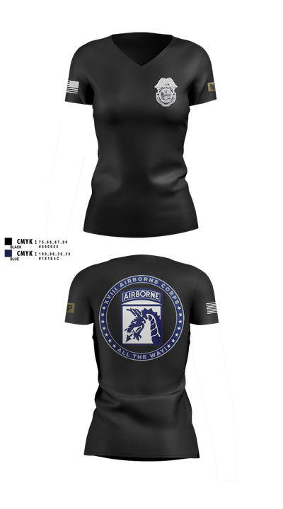 Fort Bragg Law Enforcement Company 16198473 Women's Short Sleeve V-neck Shirt - 2