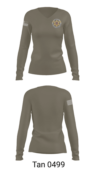 Womens Long Sleeve Vneck Shirt, Jack County Sheriff’s Office, Police, Teamtime, Team time, sublimation, custom sports apparel, team uniforms, spirit wear, spiritwear, sports uniforms, custom shirts, team store, custom team store, fundraiser sports, apparel fundraiser
