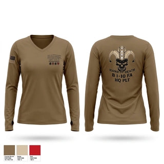 Womens Long Sleeve Vneck Shirt, Blackjack 1-10FA, Army, Teamtime, Team time, sublimation, custom sports apparel, team uniforms, spirit wear, spiritwear, sports uniforms, custom shirts, team store, custom team store, fundraiser sports, apparel fundraiser