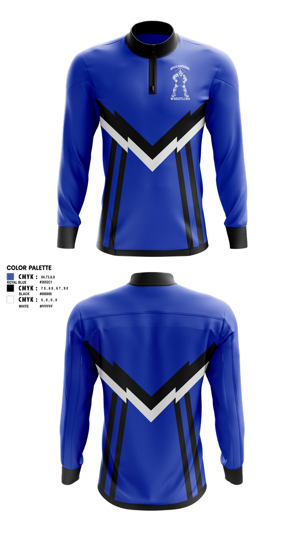 Quarter Zip Jacket, Buccaneers, Wrestling, Teamtime, Team time, sublimation, custom sports apparel, team uniforms, spirit wear, spiritwear, sports uniforms, custom shirts, team store, custom team store, fundraiser sports, apparel fundraiser