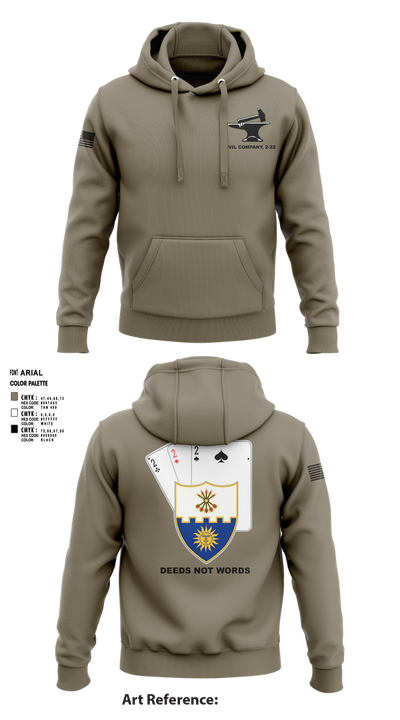 Anvil company, 2-22 Infantry 42857112 Hoodie - 3