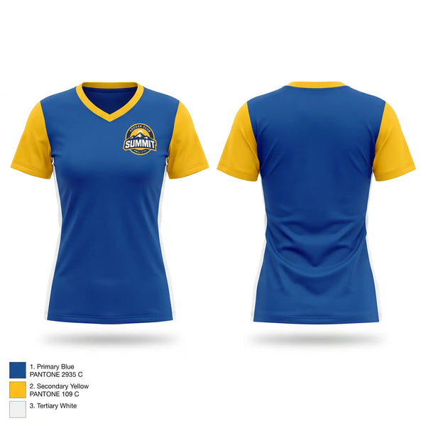 Womens Short Sleeve Vneck Shirt, Summit Soccer Club, Men's Soccer, Teamtime, Team time, sublimation, custom sports apparel, team uniforms, spirit wear, spiritwear, sports uniforms, custom shirts, team store, custom team store, fundraiser sports, apparel fundraiser