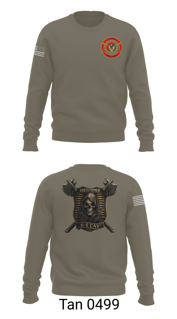 Crew Neck Sweatshirt, E Trp, 6-1 CAV, Army, Teamtime, Team time, sublimation, custom sports apparel, team uniforms, spirit wear, spiritwear, sports uniforms, custom shirts, team store, custom team store, fundraiser sports, apparel fundraiser