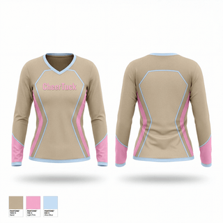 Womens Long Sleeve Vneck Shirt, CheerTuck, Cheer, Teamtime, Team time, sublimation, custom sports apparel, team uniforms, spirit wear, spiritwear, sports uniforms, custom shirts, team store, custom team store, fundraiser sports, apparel fundraiser