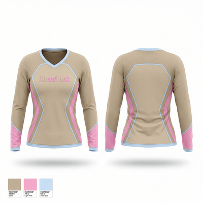 CheerTuck 74637694 Women's Long Sleeve V-neck Shirt - 1