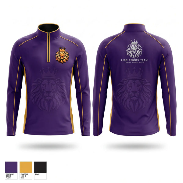 Quarter Zip Jacket, Lion Tennis Team, Tennis, Teamtime, Team time, sublimation, custom sports apparel, team uniforms, spirit wear, spiritwear, sports uniforms, custom shirts, team store, custom team store, fundraiser sports, apparel fundraiser
