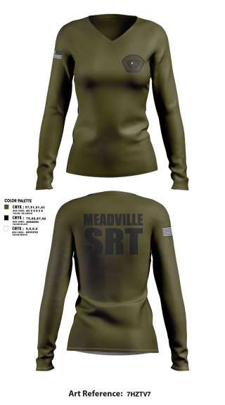 Womens Long Sleeve Vneck Shirt, Meadville SRT, Police, Teamtime, Team time, sublimation, custom sports apparel, team uniforms, spirit wear, spiritwear, sports uniforms, custom shirts, team store, custom team store, fundraiser sports, apparel fundraiser