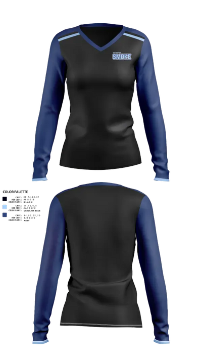 South Spartanburg Smoke 30147754 Women's Long Sleeve V-neck Shirt - 21