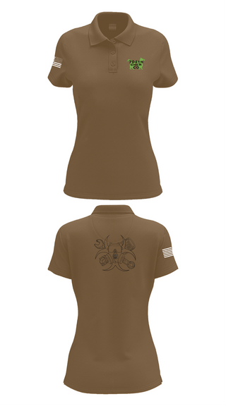 Womens Short Sleeve Performance Polo, 704th Chem Co, , Teamtime, Team time, sublimation, custom sports apparel, team uniforms, spirit wear, spiritwear, sports uniforms, custom shirts, team store, custom team store, fundraiser sports, apparel fundraiser