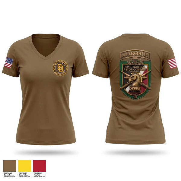 Womens Short Sleeve Vneck Shirt, 301st Tactical Psychological Operations Company (Airborne), Golf, Teamtime, Team time, sublimation, custom sports apparel, team uniforms, spirit wear, spiritwear, sports uniforms, custom shirts, team store, custom team store, fundraiser sports, apparel fundraiser