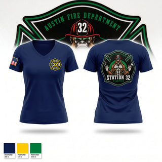 Womens Short Sleeve Vneck Shirt, Engine 32, Fire Department, Teamtime, Team time, sublimation, custom sports apparel, team uniforms, spirit wear, spiritwear, sports uniforms, custom shirts, team store, custom team store, fundraiser sports, apparel fundraiser