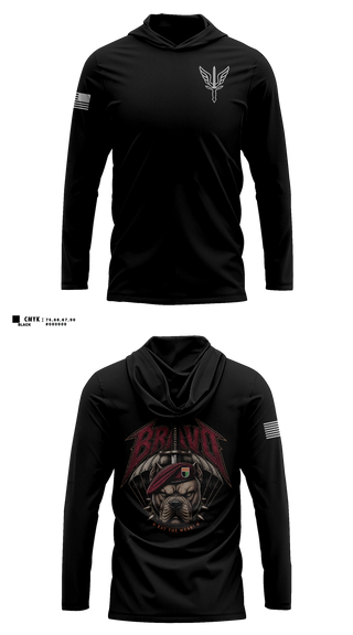 Long Sleeve hooded sunshirt, B. CO, 112th SIG BN, Army, Teamtime, Team time, sublimation, custom sports apparel, team uniforms, spirit wear, spiritwear, sports uniforms, custom shirts, team store, custom team store, fundraiser sports, apparel fundraiser