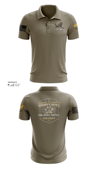 Short Sleeve Performance Polo, Dane County K9, Police, Teamtime, Team time, sublimation, custom sports apparel, team uniforms, spirit wear, spiritwear, sports uniforms, custom shirts, team store, custom team store, fundraiser sports, apparel fundraiser
