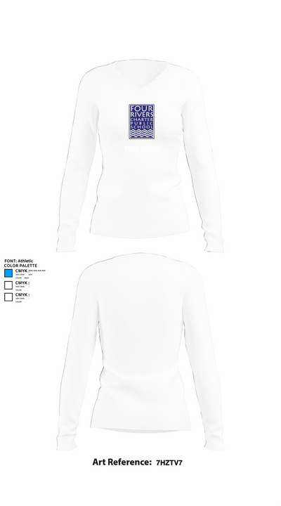 Four Rivers 77254120 Women's Long Sleeve V-neck Shirt - 15