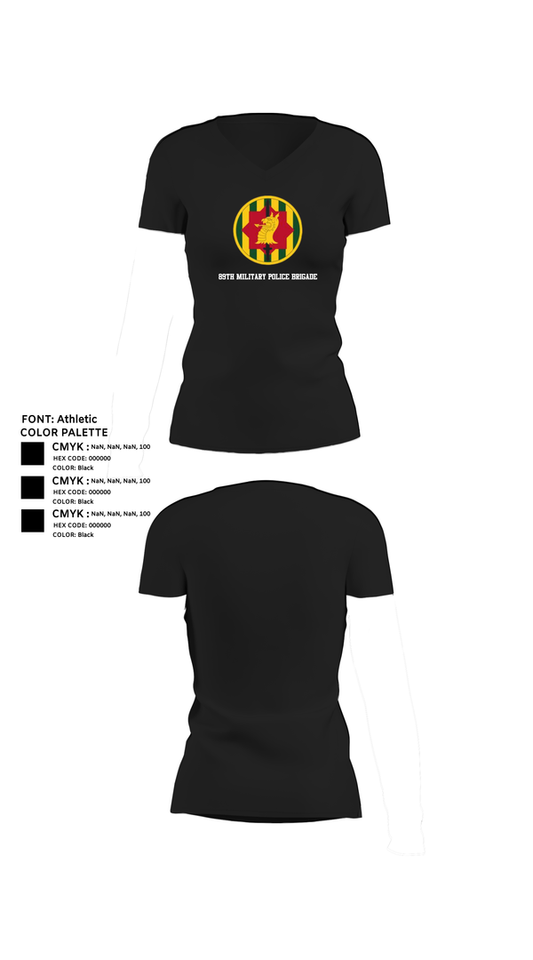 Womens Short Sleeve Vneck Shirt, 89th military police brigade, , Teamtime, Team time, sublimation, custom sports apparel, team uniforms, spirit wear, spiritwear, sports uniforms, custom shirts, team store, custom team store, fundraiser sports, apparel fundraiser