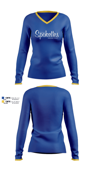 Womens Long Sleeve Vneck Shirt, New Mexico Spokettes Racing Team, Spirit Store, Teamtime, Team time, sublimation, custom sports apparel, team uniforms, spirit wear, spiritwear, sports uniforms, custom shirts, team store, custom team store, fundraiser sports, apparel fundraiser