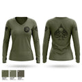 Force Recon 105 Division Women's Long Sleeve V-neck Shirt - 1
