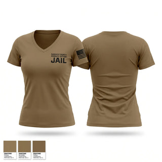 Womens Short Sleeve Vneck Shirt, Jail, Police, Teamtime, Team time, sublimation, custom sports apparel, team uniforms, spirit wear, spiritwear, sports uniforms, custom shirts, team store, custom team store, fundraiser sports, apparel fundraiser