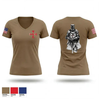 Womens Short Sleeve Vneck Shirt, Templars, Army, Teamtime, Team time, sublimation, custom sports apparel, team uniforms, spirit wear, spiritwear, sports uniforms, custom shirts, team store, custom team store, fundraiser sports, apparel fundraiser