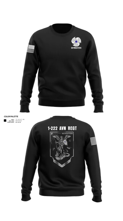 1-222 Aviaition Regiment 73134658 Crew Neck Sweatshirt - 21