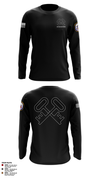 Long Sleeve Performance Shirt, Uss San Antonio, Navy, Teamtime, Team time, sublimation, custom sports apparel, team uniforms, spirit wear, spiritwear, sports uniforms, custom shirts, team store, custom team store, fundraiser sports, apparel fundraiser