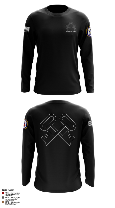 Long Sleeve Performance Shirt, Uss San Antonio, Navy, Teamtime, Team time, sublimation, custom sports apparel, team uniforms, spirit wear, spiritwear, sports uniforms, custom shirts, team store, custom team store, fundraiser sports, apparel fundraiser
