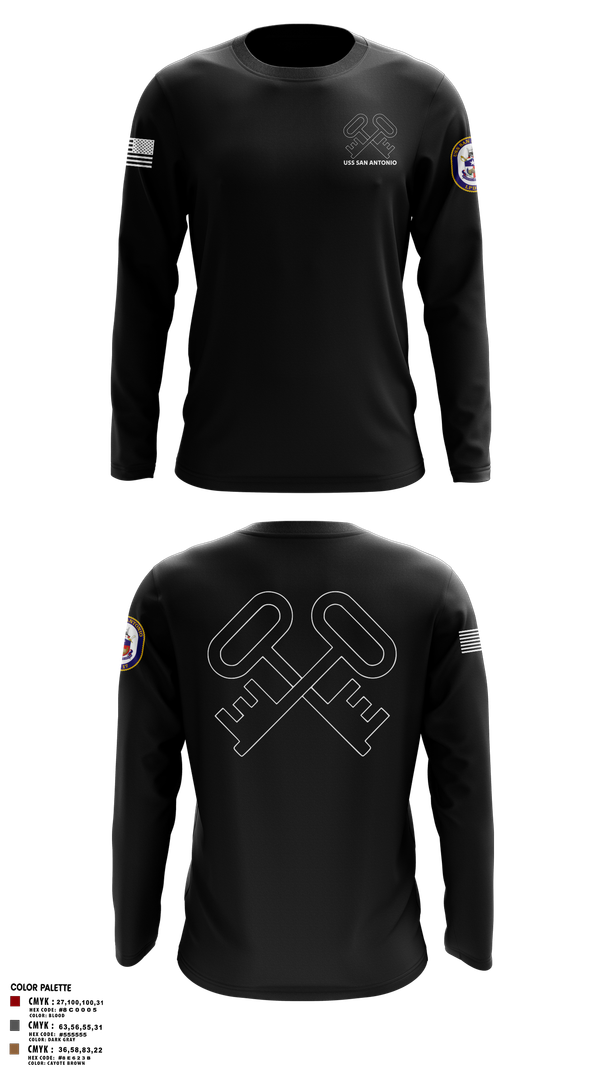 Long Sleeve Performance Shirt, Uss San Antonio, Navy, Teamtime, Team time, sublimation, custom sports apparel, team uniforms, spirit wear, spiritwear, sports uniforms, custom shirts, team store, custom team store, fundraiser sports, apparel fundraiser