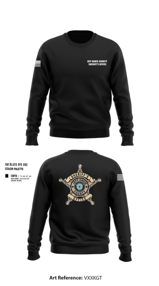 Crew Neck Sweatshirt, Jeff Davis County Sheriff’s Office, Police, Teamtime, Team time, sublimation, custom sports apparel, team uniforms, spirit wear, spiritwear, sports uniforms, custom shirts, team store, custom team store, fundraiser sports, apparel fundraiser