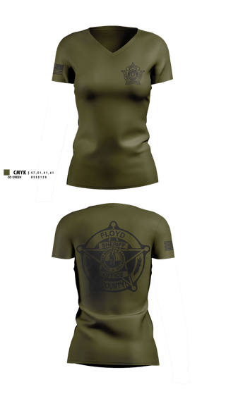 Womens Short Sleeve Vneck Shirt, Floyd county Sheriff’s Office, Police, Teamtime, Team time, sublimation, custom sports apparel, team uniforms, spirit wear, spiritwear, sports uniforms, custom shirts, team store, custom team store, fundraiser sports, apparel fundraiser