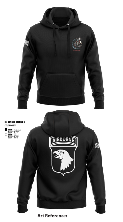 2nd Flt Platoon, B/101 Avn Regt, 101st ABN DIV 10364958 Hoodie - 2