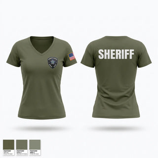 Womens Short Sleeve Vneck Shirt, Sheriff Deputy, Police, Teamtime, Team time, sublimation, custom sports apparel, team uniforms, spirit wear, spiritwear, sports uniforms, custom shirts, team store, custom team store, fundraiser sports, apparel fundraiser