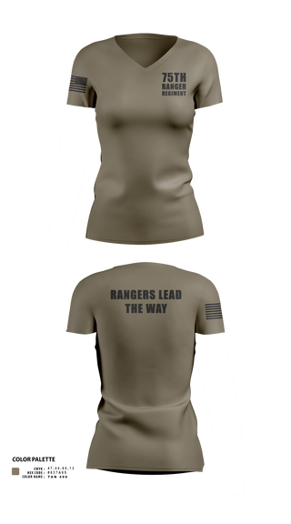 Womens Short Sleeve Vneck Shirt, 75th ranger regiment, Army, Teamtime, Team time, sublimation, custom sports apparel, team uniforms, spirit wear, spiritwear, sports uniforms, custom shirts, team store, custom team store, fundraiser sports, apparel fundraiser