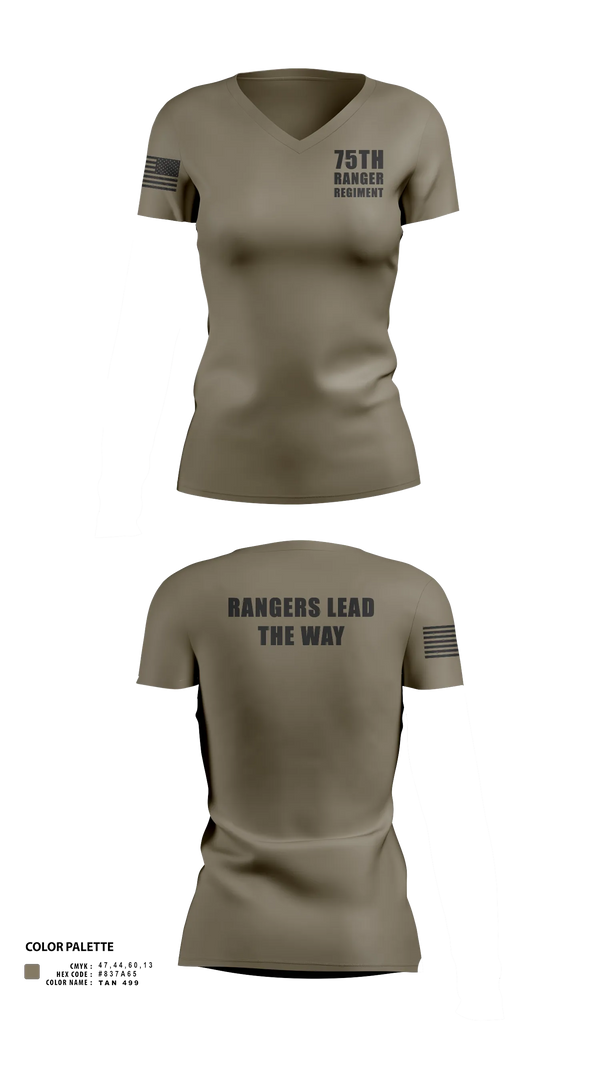 Womens Short Sleeve Vneck Shirt, 75th ranger regiment, Army, Teamtime, Team time, sublimation, custom sports apparel, team uniforms, spirit wear, spiritwear, sports uniforms, custom shirts, team store, custom team store, fundraiser sports, apparel fundraiser