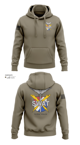 Hoodie, Temple SWAT, Police, Teamtime, Team time, sublimation, custom sports apparel, team uniforms, spirit wear, spiritwear, sports uniforms, custom shirts, team store, custom team store, fundraiser sports, apparel fundraiser