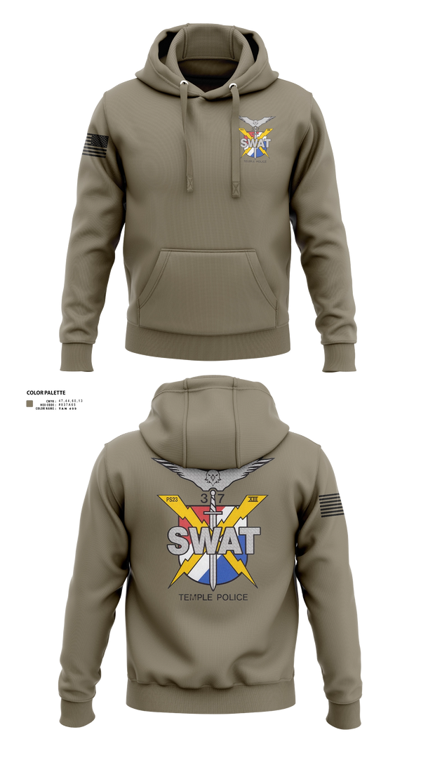 Hoodie, Temple SWAT, Police, Teamtime, Team time, sublimation, custom sports apparel, team uniforms, spirit wear, spiritwear, sports uniforms, custom shirts, team store, custom team store, fundraiser sports, apparel fundraiser