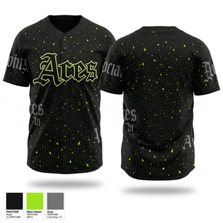 Full Button Baseball Jersey, Cosmo Aces, Baseball, Teamtime, Team time, sublimation, custom sports apparel, team uniforms, spirit wear, spiritwear, sports uniforms, custom shirts, team store, custom team store, fundraiser sports, apparel fundraiser