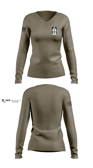 Womens Long Sleeve Vneck Shirt, 76th IBCT, , Teamtime, Team time, sublimation, custom sports apparel, team uniforms, spirit wear, spiritwear, sports uniforms, custom shirts, team store, custom team store, fundraiser sports, apparel fundraiser